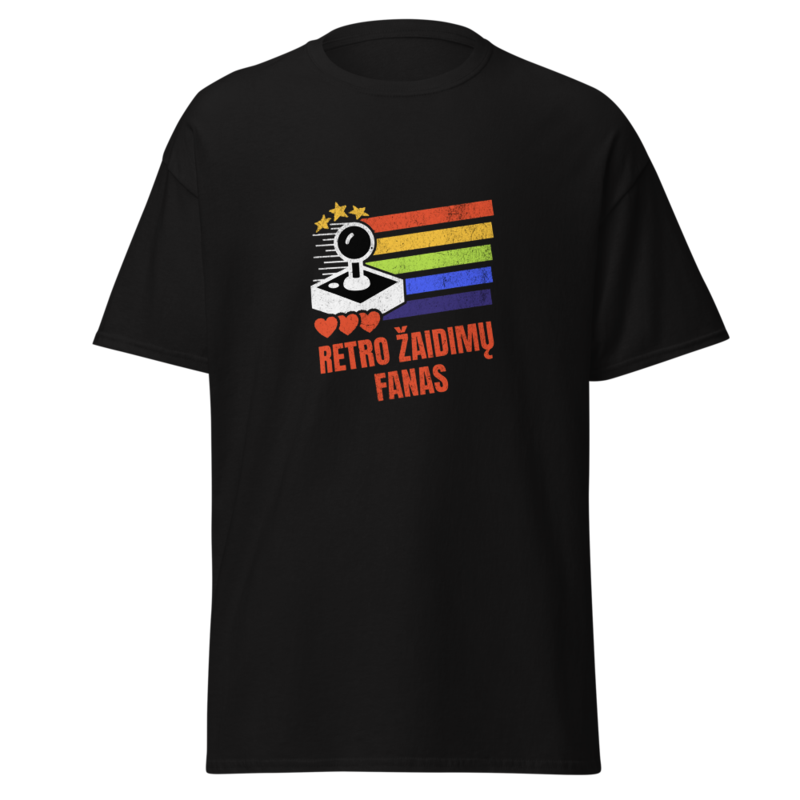 Retro žaidimų fanas – Marškinėliai – Black