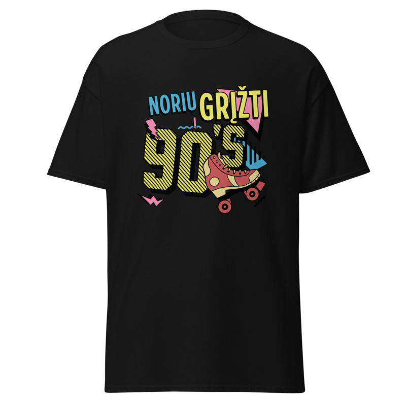 Noriu grįžti į 90s – Marškinėliai – Black