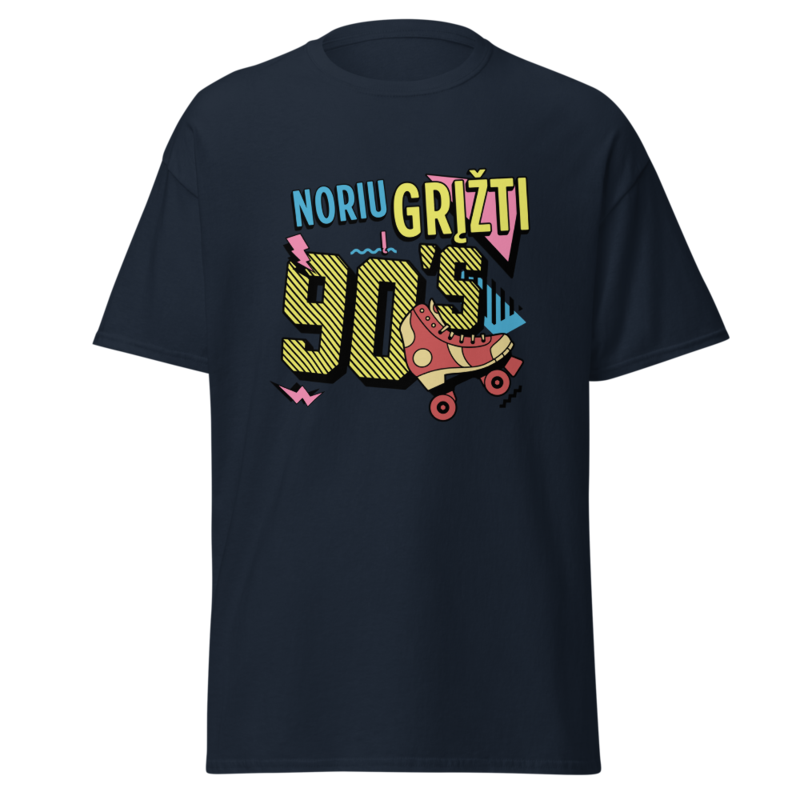 Noriu grįžti į 90s – Marškinėliai – Navy