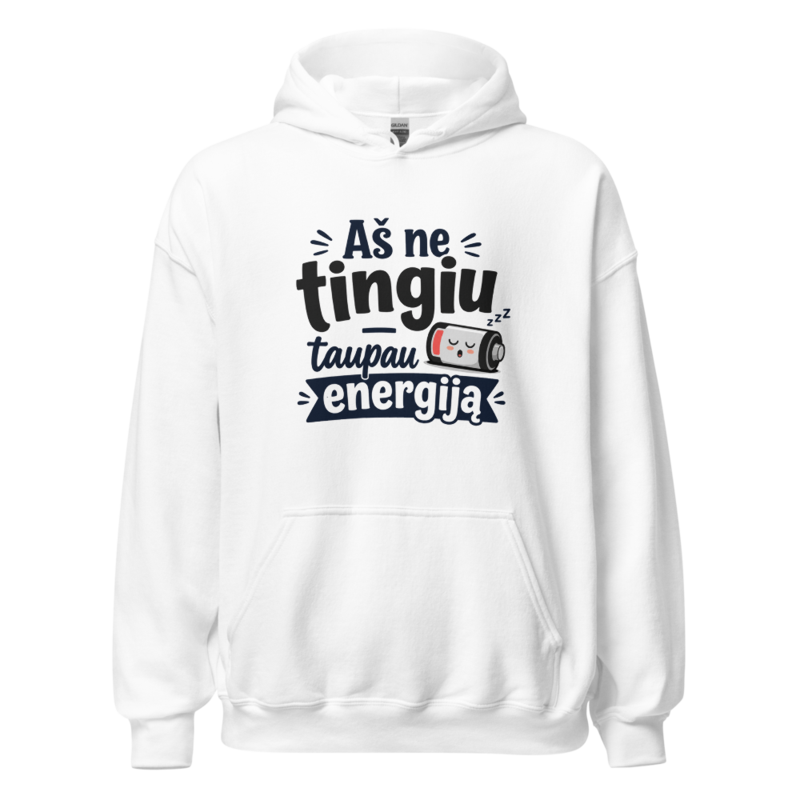 Aš ne tingiu, taupau energiją – Džemperis – White