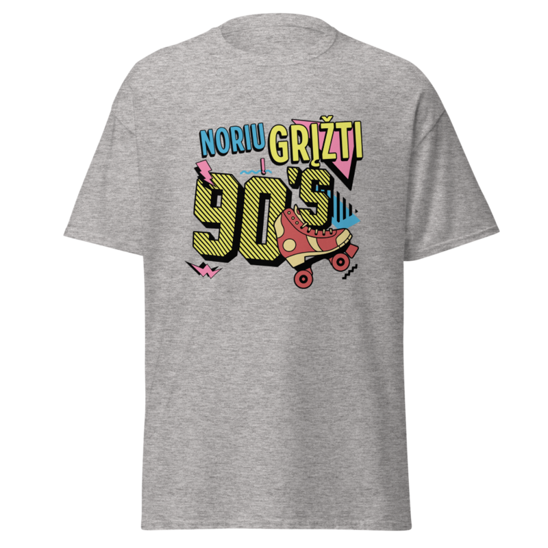 Noriu grįžti į 90s – Marškinėliai – Sport Grey