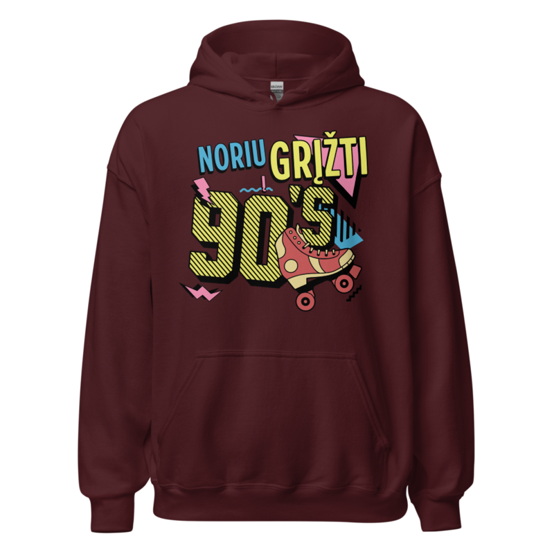 Noriu grįžti į 90s – Džemperis – Maroon