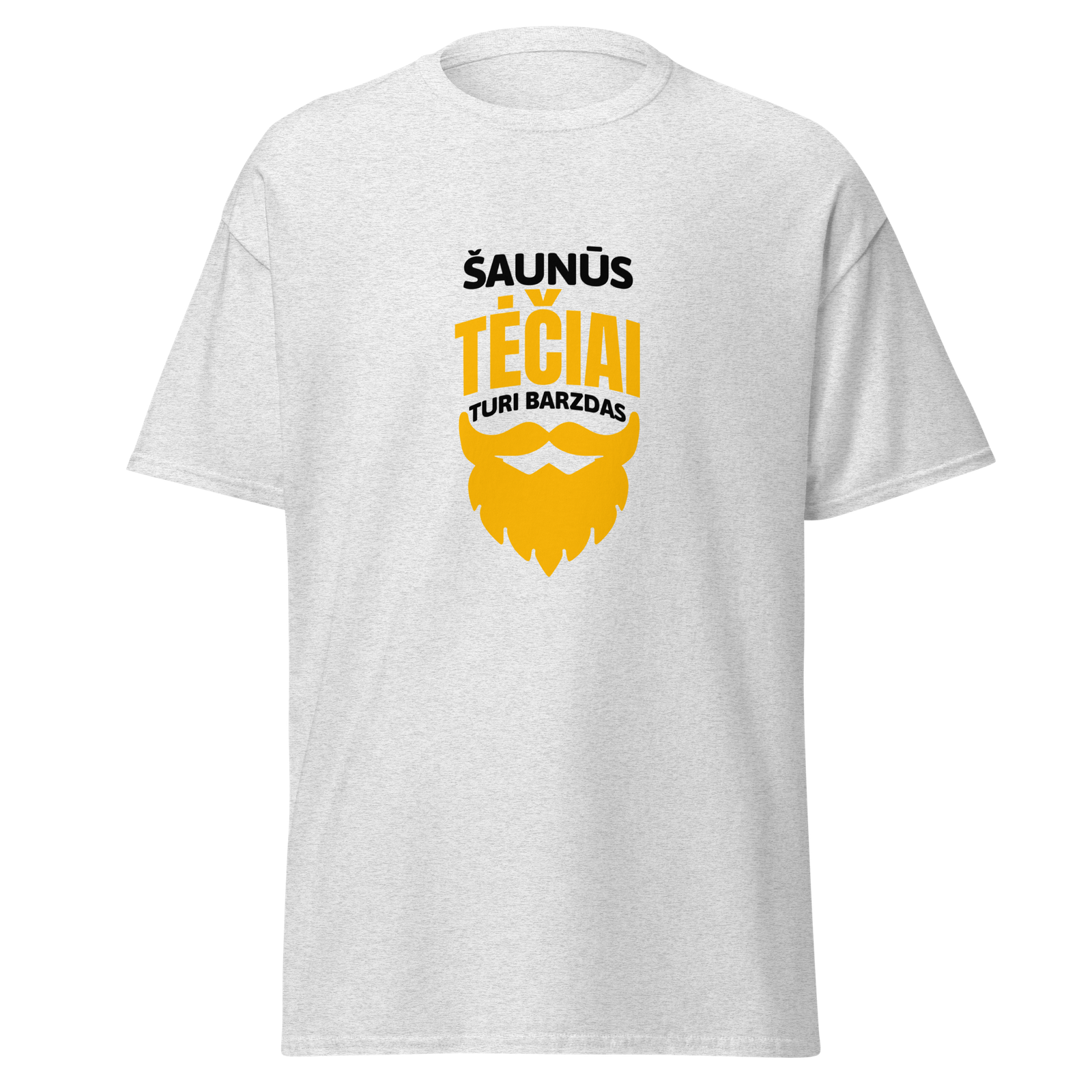 Šaunūs tėčiai turi barzdas marškinėliai šviesūs