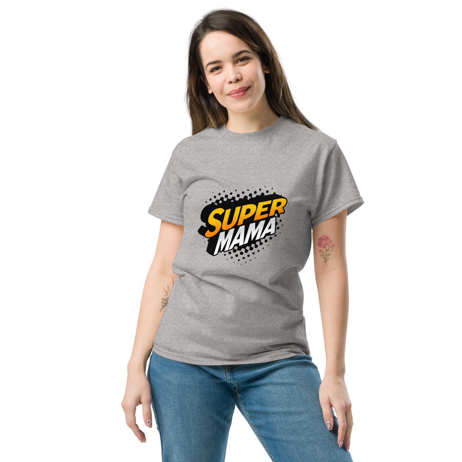 Super mama šviesūs marškinėliai